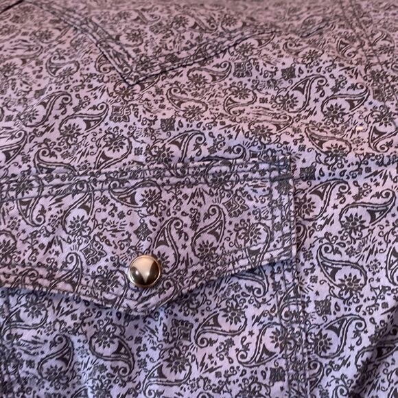 Moon shine blue black paisley print covered snaps pockets sleeve 5 inches - Picture 4 of 4